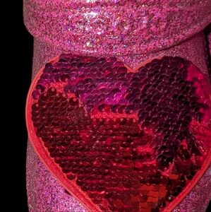 Crocs Pink Glitter Sequined Valentine's Clogs (Lined)